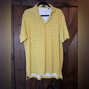 Turtleson Rollins Polo Shirt Golf Performance Patterned Preppy Athleisure Sz M
